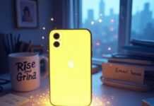 Top iPhone Productivity Apps That Boost Efficiency Instantly A grainy photo of an iPhone displaying a chaotic Todoist list with tasks like “Buy cat litter” and “Email Sarah about collab,” resting on a desk with a coffee stain and a neon yellow highlighter, captioned "My Todoist, holding my life together (barely)."