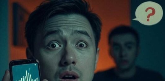 Voice Cloning Apps: Seriously? The Tech That Mimics Anyone Alt text: A surprised person holding a smartphone with a voice waveform, a shadowy figure mimicking in the background, and a question mark speech bubble, in a teal and burnt orange photorealistic-impressionistic style.