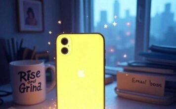 Top iPhone Productivity Apps That Boost Efficiency Instantly A grainy photo of an iPhone displaying a chaotic Todoist list with tasks like “Buy cat litter” and “Email Sarah about collab,” resting on a desk with a coffee stain and a neon yellow highlighter, captioned "My Todoist, holding my life together (barely)."