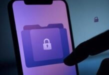 How to Hide Photos and Videos Safely on Android Devices: Your Privacy Guide Alt text: Slightly blurred smartphone screen with a locked folder icon, a hand shadow shielding it, faint digital glitch background, and a tiny pixelated padlock, featuring muted purples, deep blues, and neon green accents.